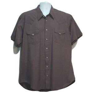 VTG Ruddock Men's Pearl Snap Western Cowboy Shirt‎ Rockabilly Blue Tan Check